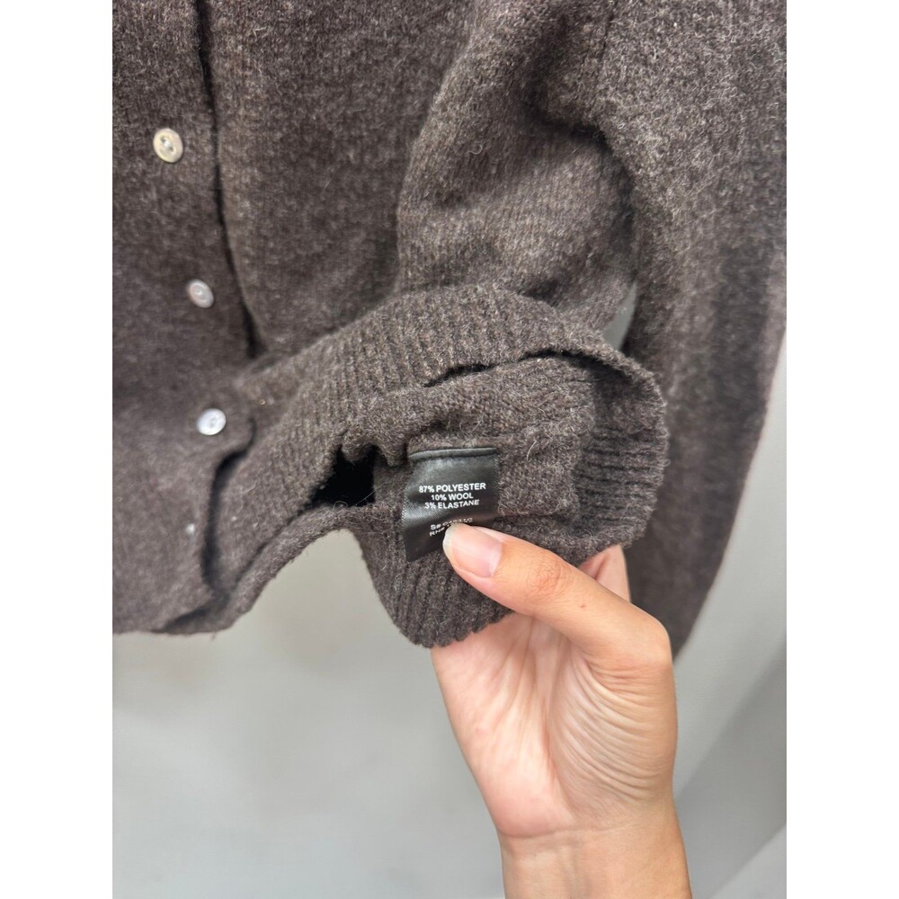 Amenah Brown Cardigan Wool Blend Sweater size 1 - Picture 6 of 8